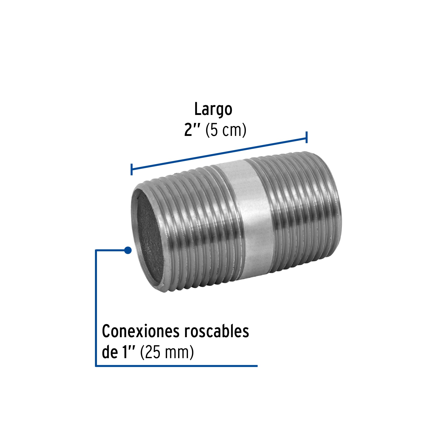 NIPLE GALVANIZADO 1X2 25X2 MARCA PLOBAÑOS