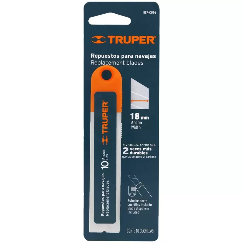 NAVAJA DE REPUESTO DE 18MM PARA CUTTER MARCA TRUPER