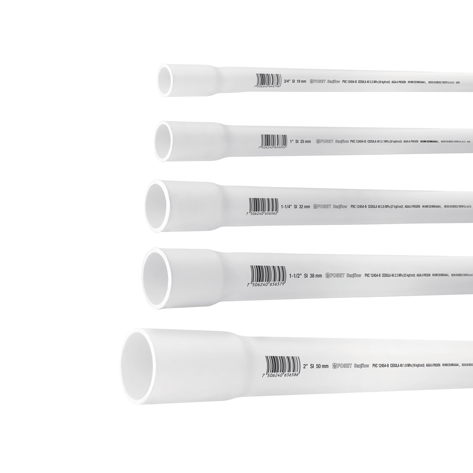 TUBO PVC HIDRAULICO 19MM (3/4) X 1 M DE LARGO MARCA TRUPER