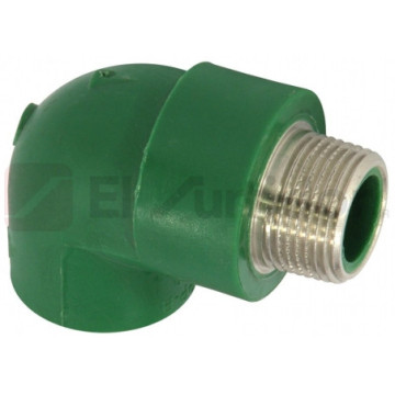 CODO 90 PPR CUERDA EXTERIOR 25 X 3/4 TUBOPLUS MARCA  ROTOPLAS