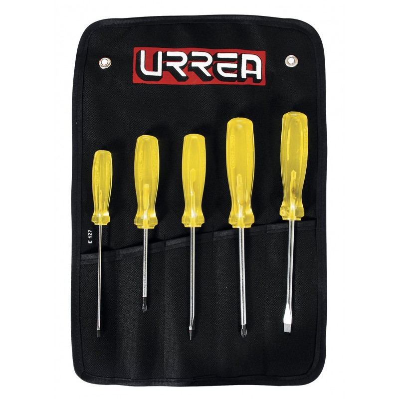 JUEGO DE 5 DESARMADORES COMBINADOS AMBAR MARCA URREA