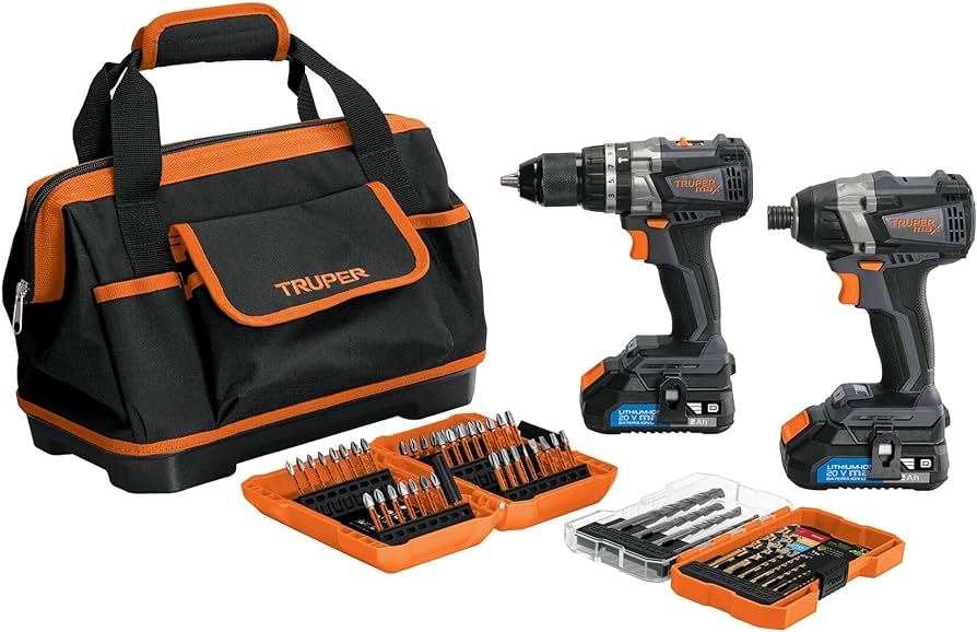 COMBO ROTOMARTILLO Y DESTORNILLADOR DE IMPACTO INALAMBRICO 20V MARCA TRUPER