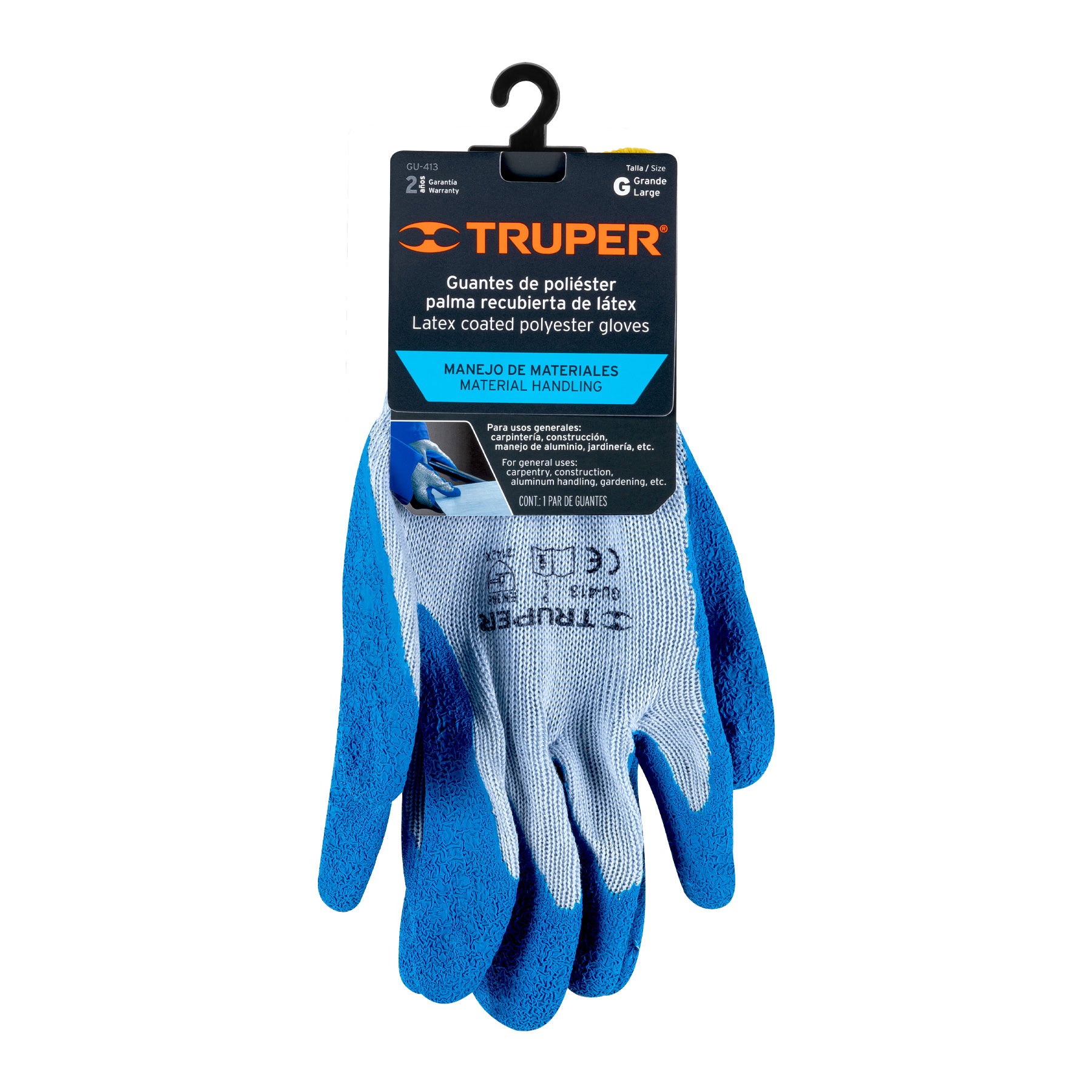 GUANTES DE POLIESTER RECUBIERTOS DE LATEX G TRUPER MARCA TRUPER