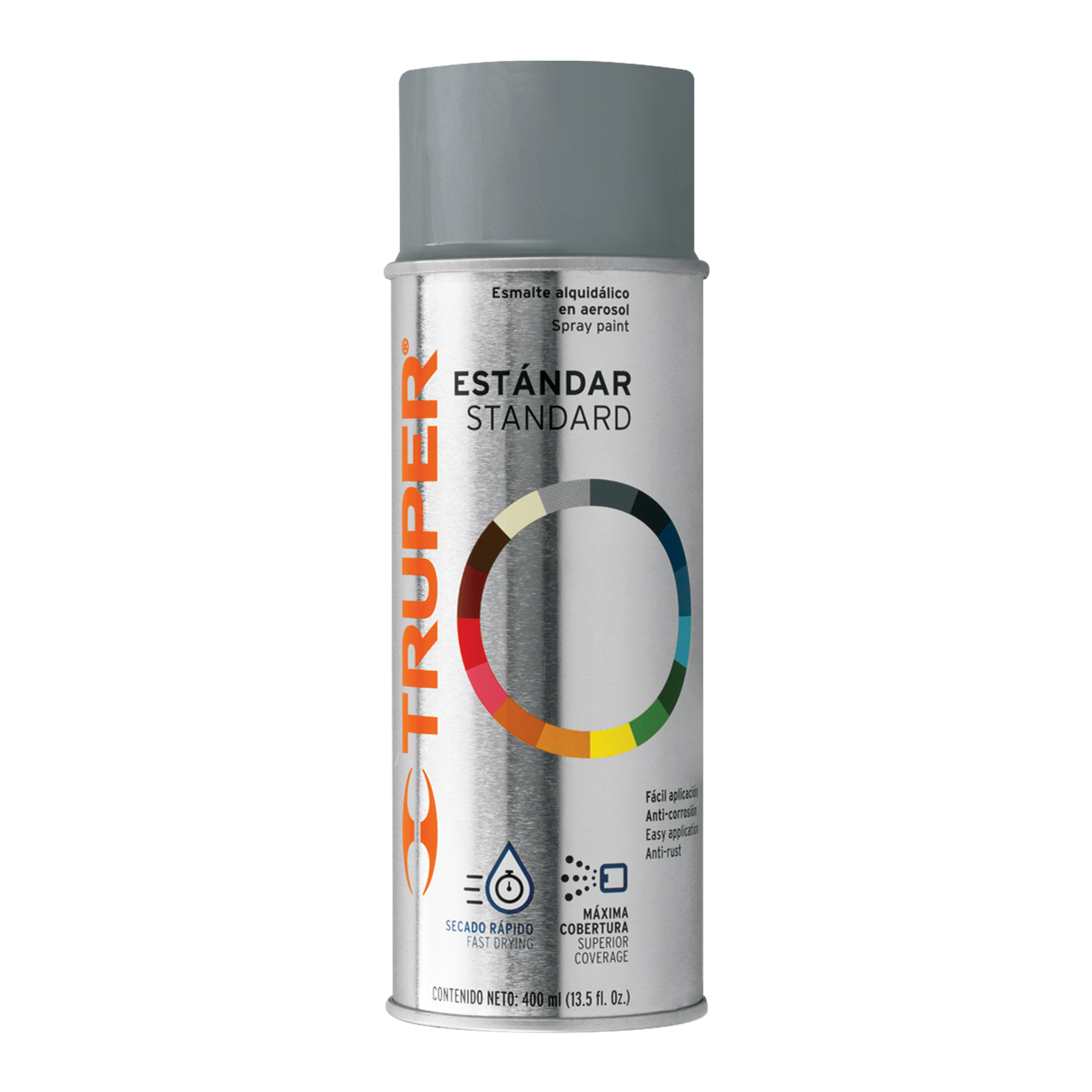 PINTURA EN AEROSOL COLOR GRIS ACERO MARCA TRUPER