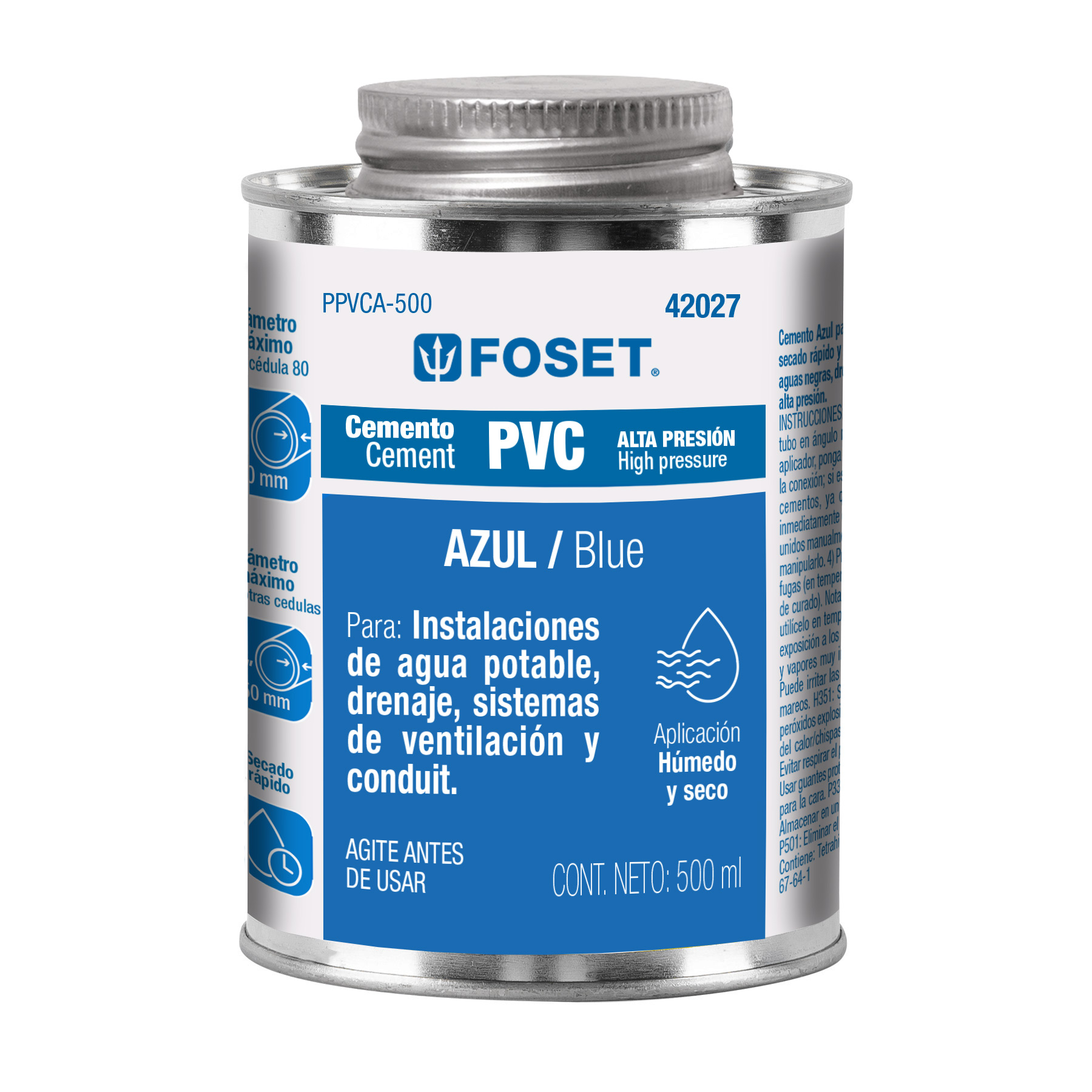 CEMENTO PARA CPVC AZUL DE 500 ML MARCA  FOSET