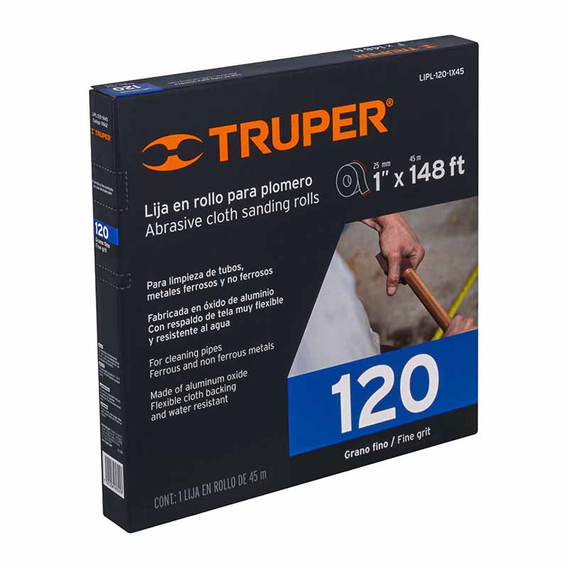 LIJA PLOMERO GRADO 120 MARCA TRUPER X METRO