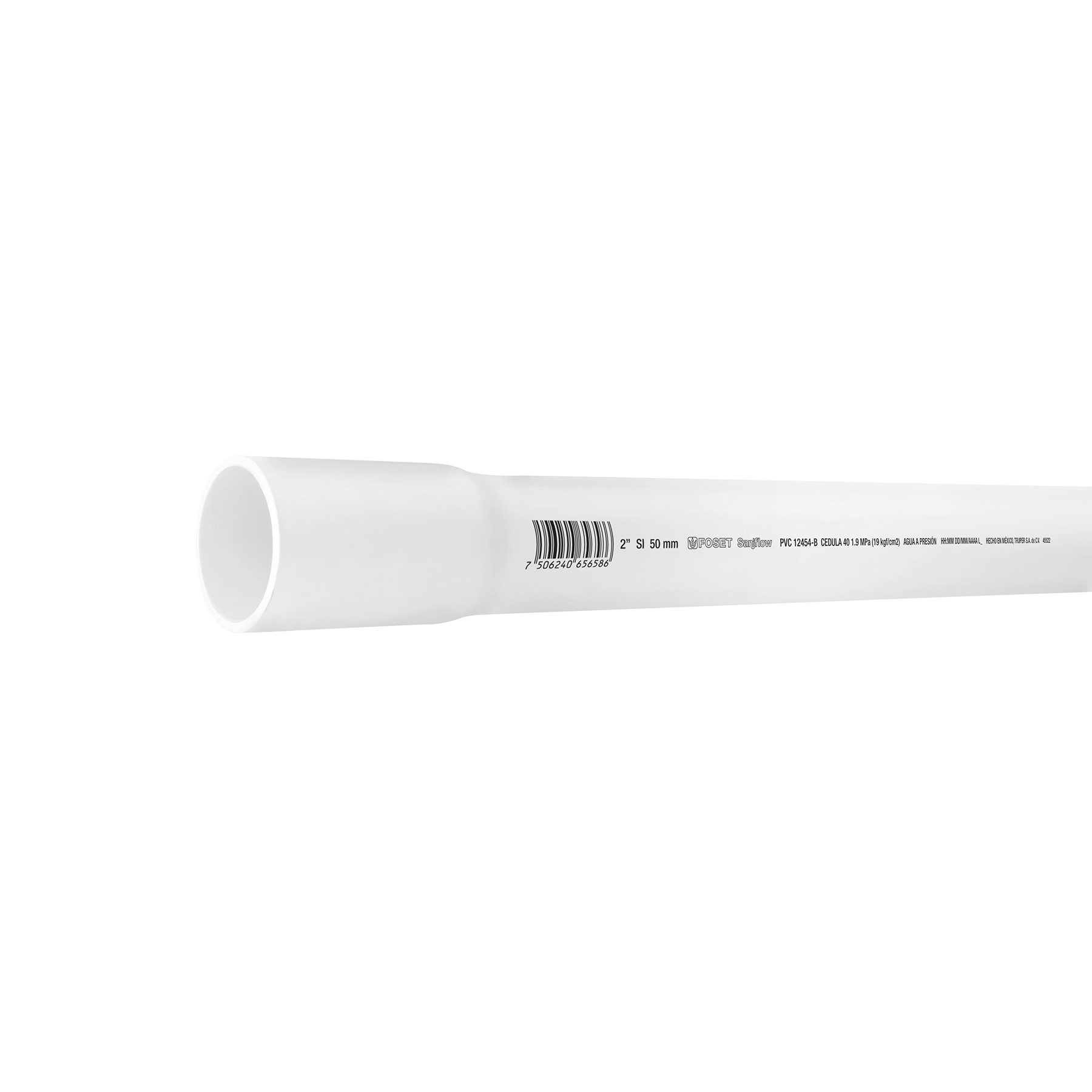 TUBO PVC HIDRAULICO 50MM (2) X 1 M DE LARGO MARCA TRUPER