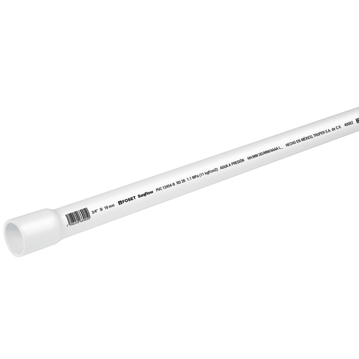 TUBO PVC HIDRAULICO RD26 1 X 3M DE LARGO MARCA FOSET