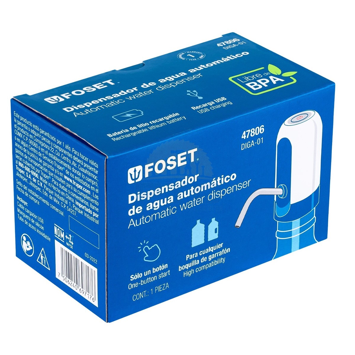 DISPENSADOR DE AGUA AUTOMATICO MARCA FOSET