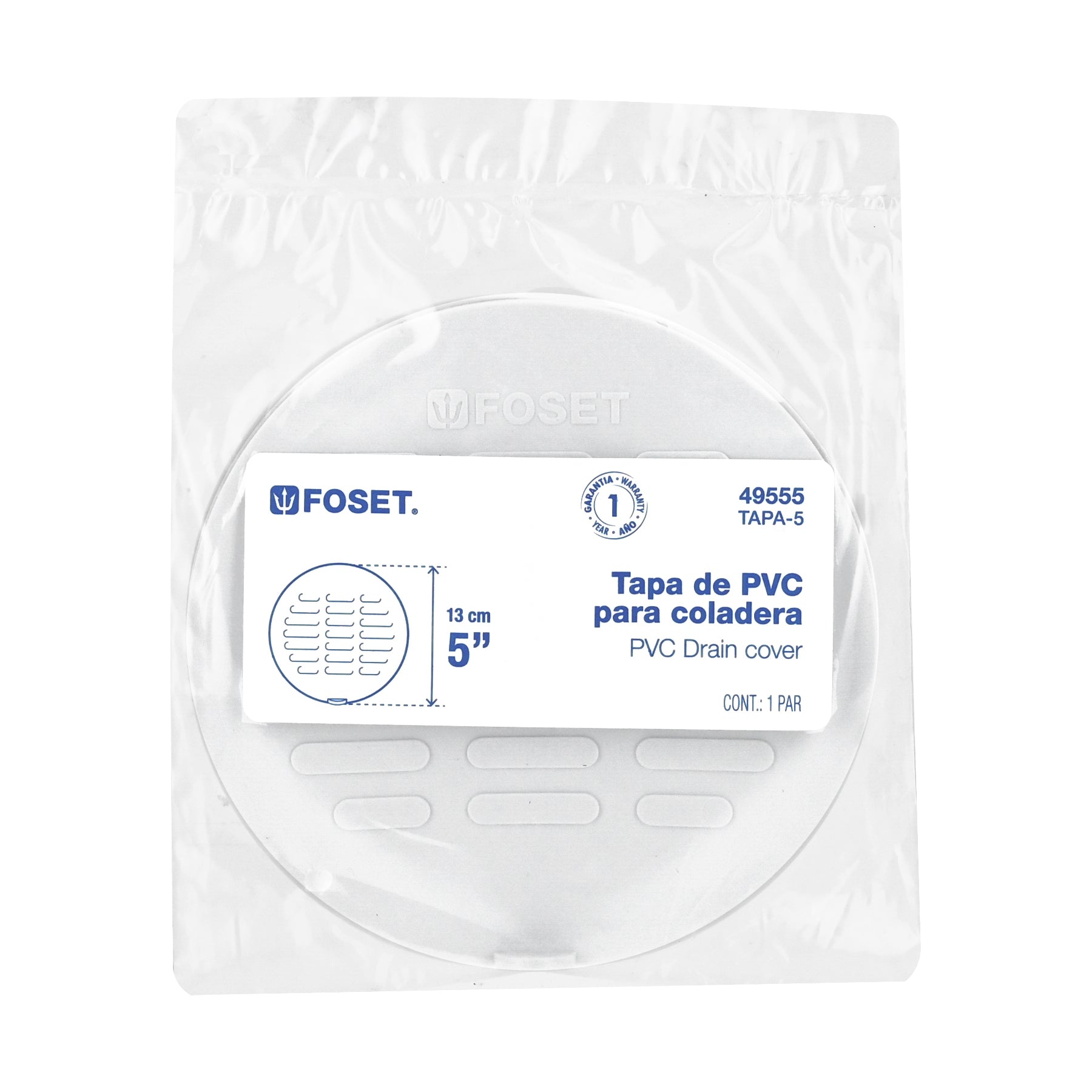 JUEGO 2 TAPAS PARA COLADERA DE 5IN MARCA FOSET
