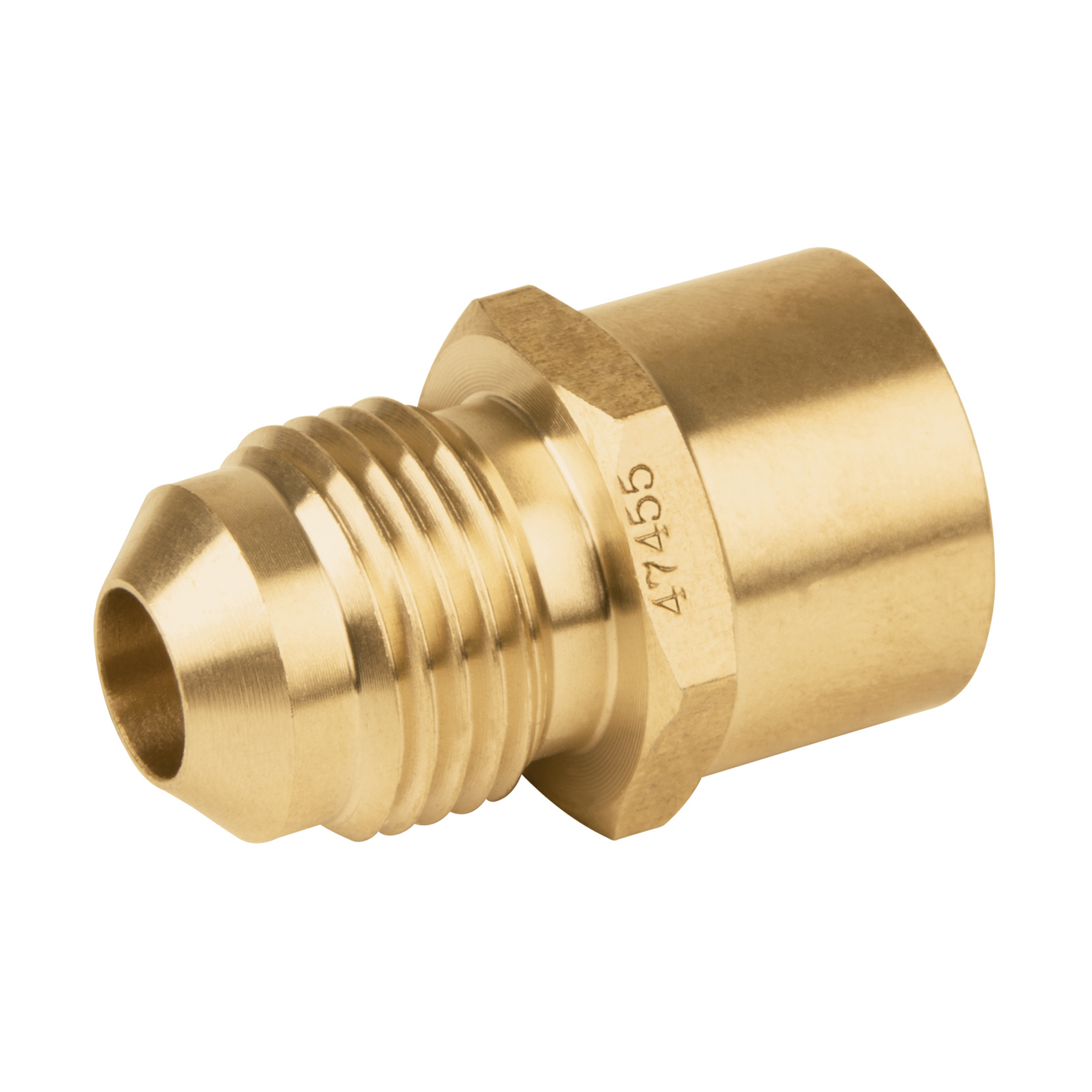 CONECTOR FLARE SOLDABLE DE LATON 3/8 X 1/2 MARCA GB