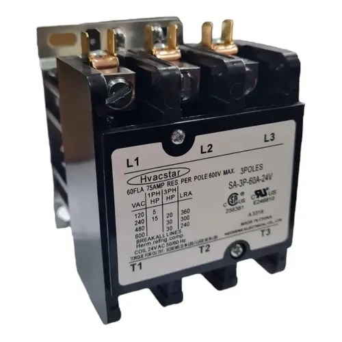 CONTACTOR 3 POLOS 50A. 24V. GB MARCA GB