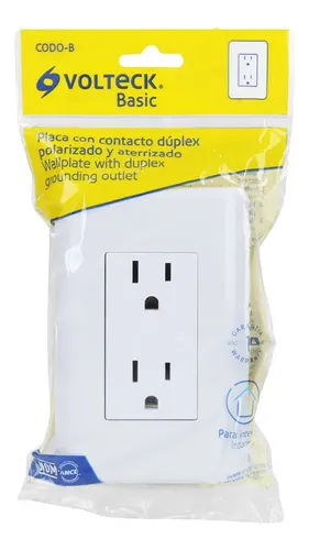 PLACA CON CONTACTO DUPLEX POLARIZADO Y ATERRRIZADO MARCA VOLTEK