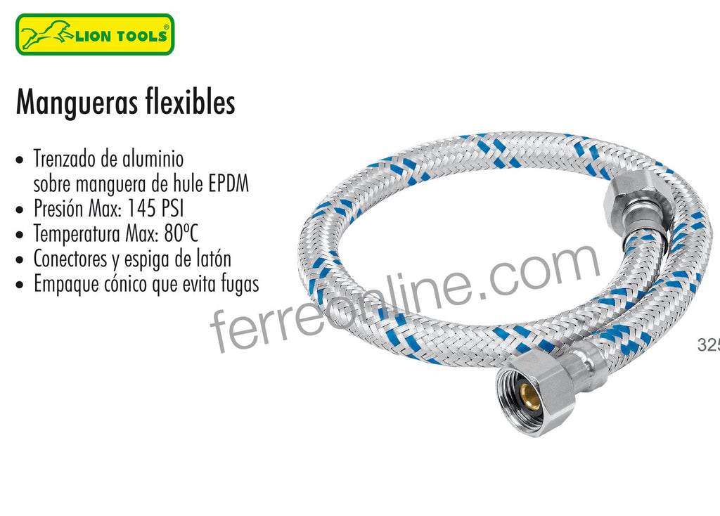 MANGUERA SANITARIO A I LP 1/2 X 7/8 X 35 MARCA FLEXICO