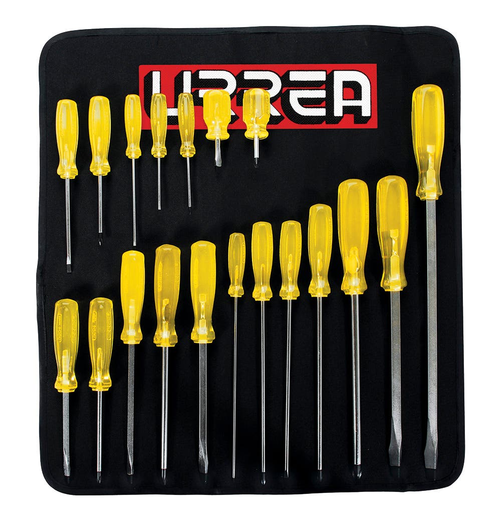 JUEGO DESARMADORES COMBINADOS 19 PZAS 9600E MARCA URREArn