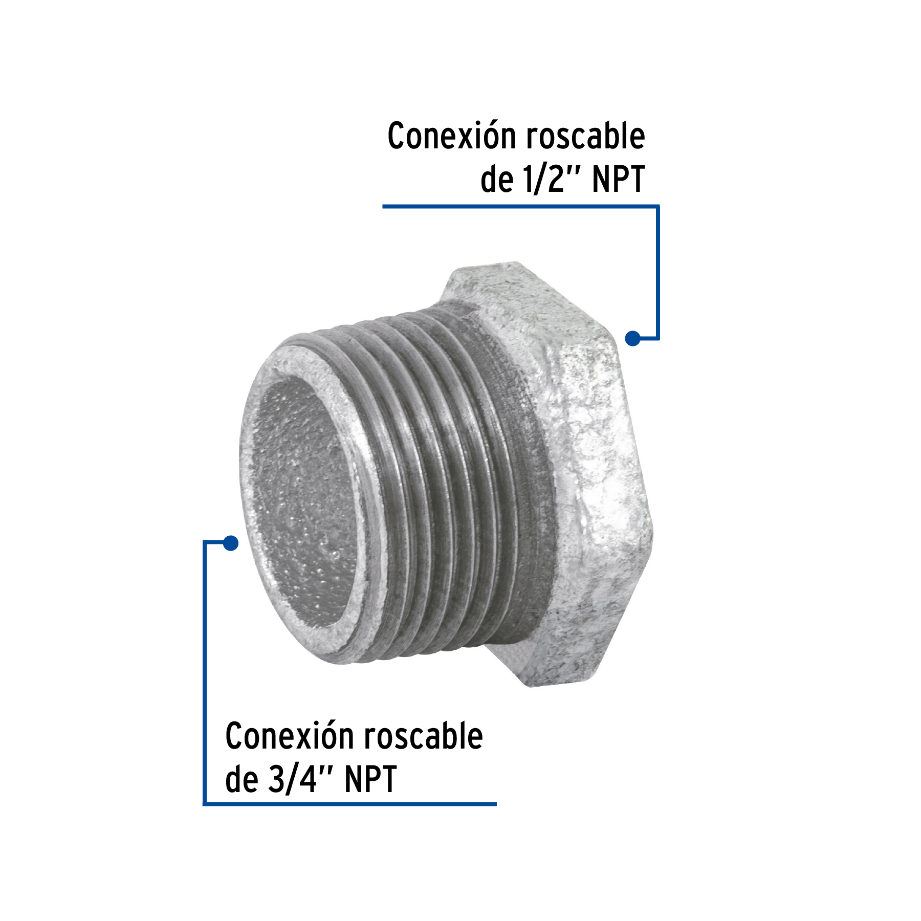 REDUCCION GALVANIZADO BUSHING 1 X 3/4 MARCA FOSET