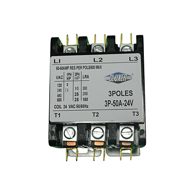 CONTACTOR 3 POLOS 50 AMPS BOBINA 110VAC 50/60HZ MARCA GB