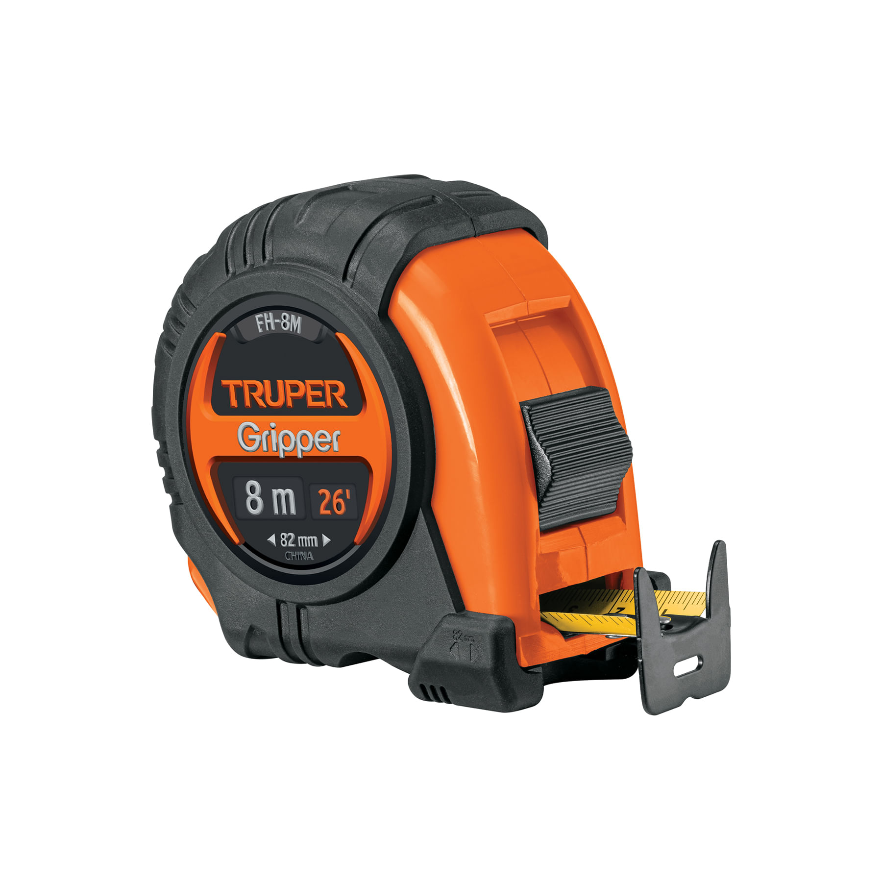 FLEXOMETRO CON GRIPPER 8MTS CONTRA IMPACTOS CINTA 25MM TRUPER