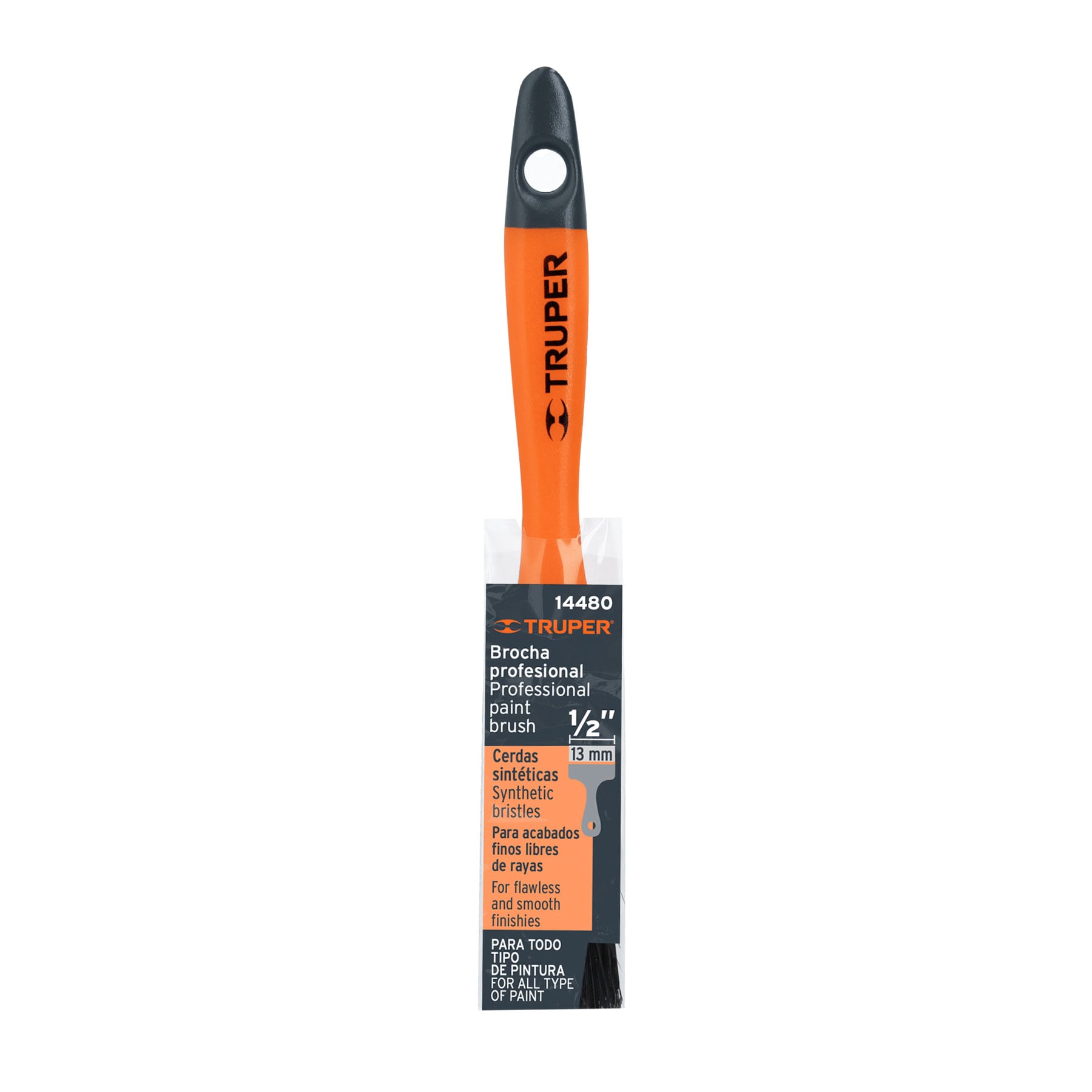BROCHA USO PROFESIONAL DE 1/2 CON MANGO DE PLASTICO MARCA TRUPER