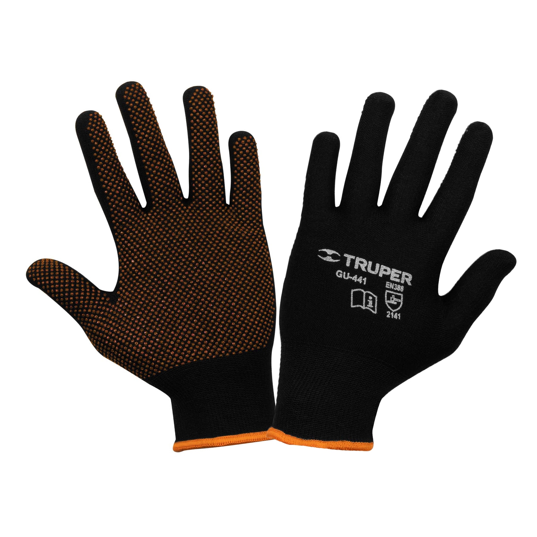 GUANTES DE POLIESTER CON PUNTOS PV TALLA CH MARCA TRUPER