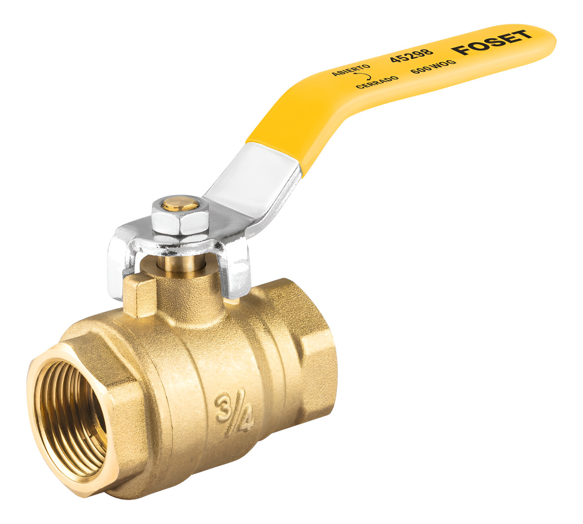 VALVULA DE ESFERA PARA GAS 3/4 ROSCABLE MARCA FOSET