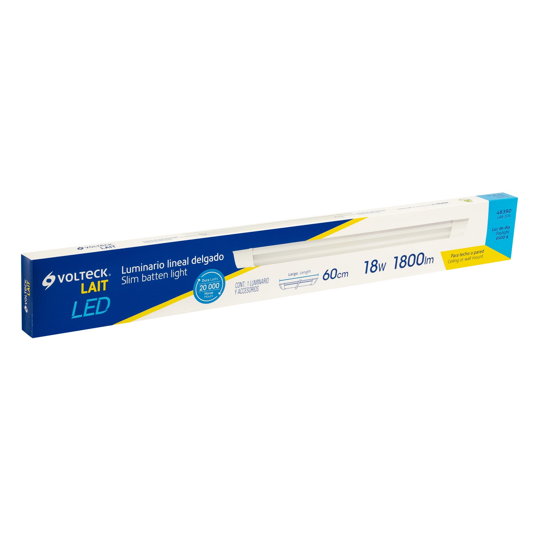 LUMINARIO LINEAL LED18W 6500K DELGADO PARA GABINETE rn