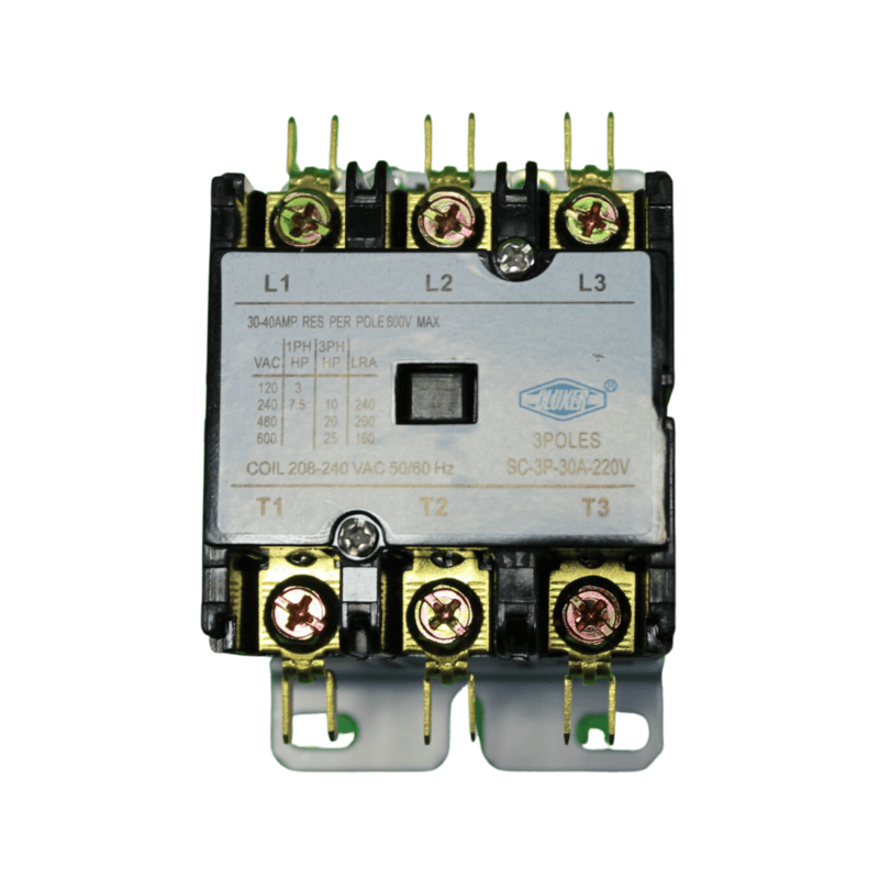 CONTACTOR 3 POLOS 30AMPS BOBINA 208 240VAC 50/60HZ MARCA GB