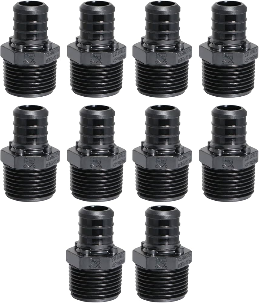 CONECTOR PLASTICO PARA PEX & PERT X M NPT 3/4 X 3/4 MPT MARCA BIOVALTIC