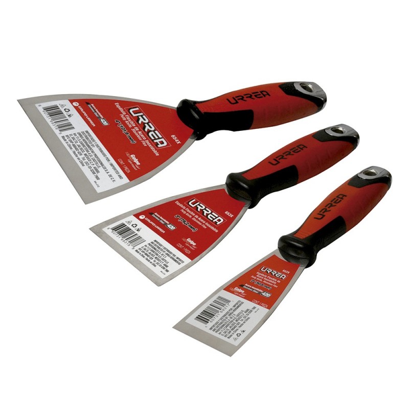 JUEGO 3 ESPATULAS FLEXIBLES ACERO MOD 6500X MARCA URREA