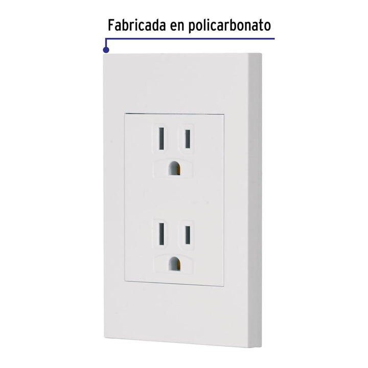 PLACA CON CONTACTO DUPLEX POLARIZADO Y ATERRRIZADO ITALIANO MARCA VOLTEK