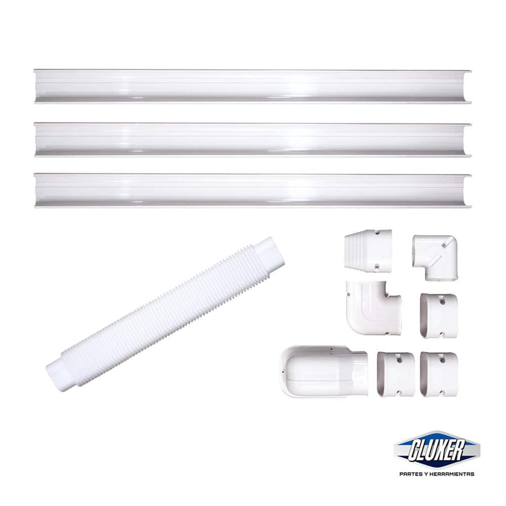 KIT DE CANALETAS PVC3' COLOR BLANCO INSTALACIÓN DE AIRE ACONDICIONADO 1MTrn