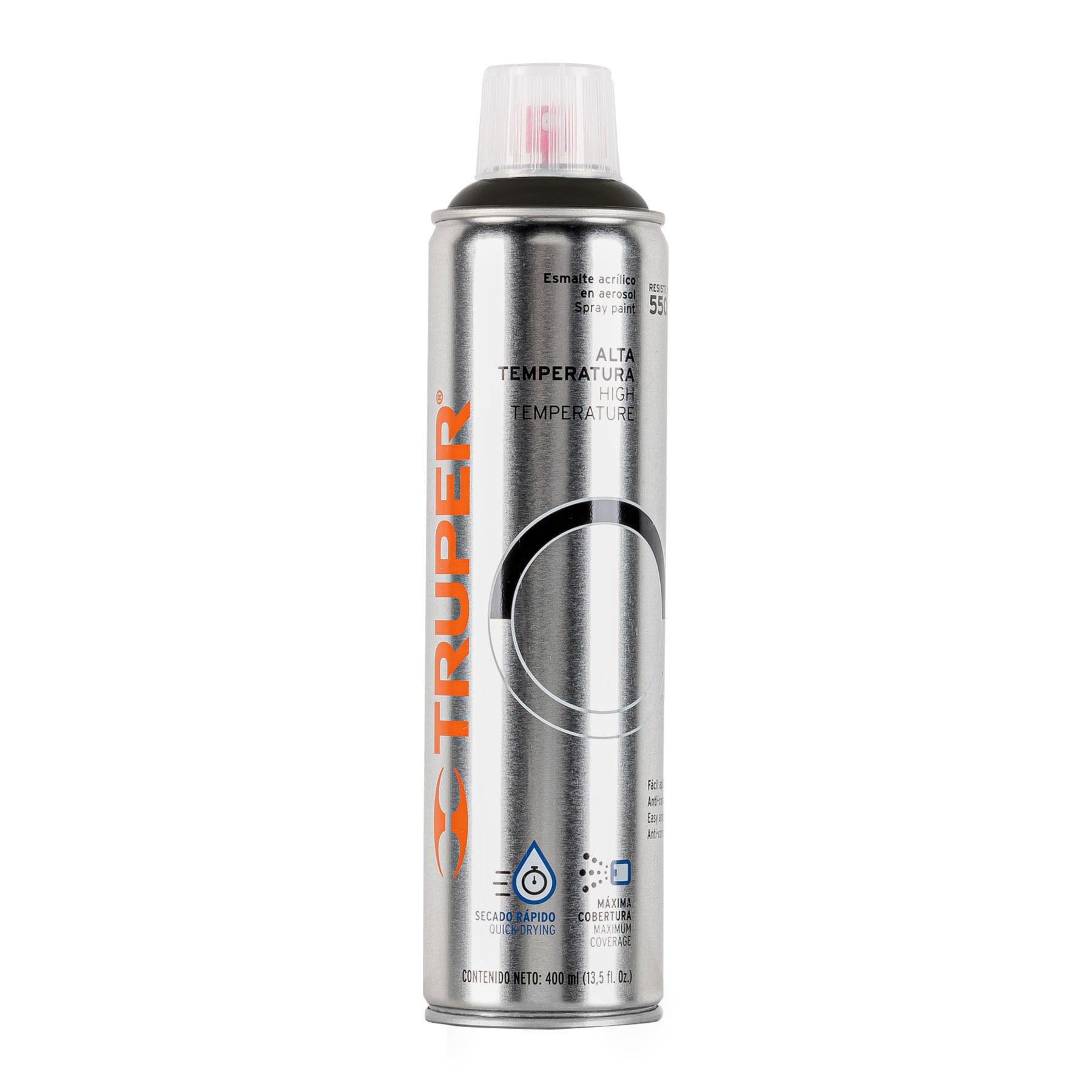 PINTURA EN AEROSOL ALTA TEMPERATURA NEGRO 400 ML TRUPERrn