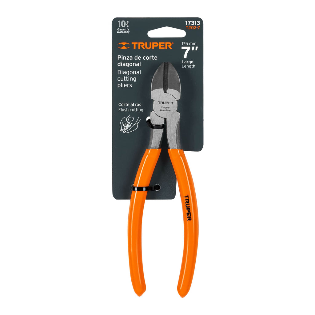 PINZA DE CORTE DIAGONAL 7 MANGO DE PVC MARCA TRUPER