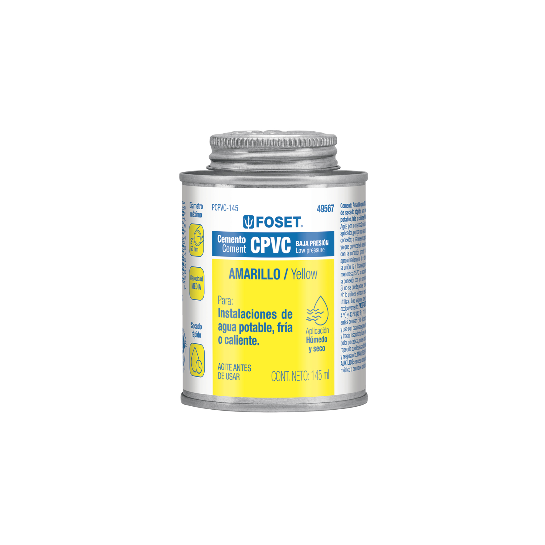 CEMENTO PARA PVC AMARILLO 145ML MARCA  TRUPER