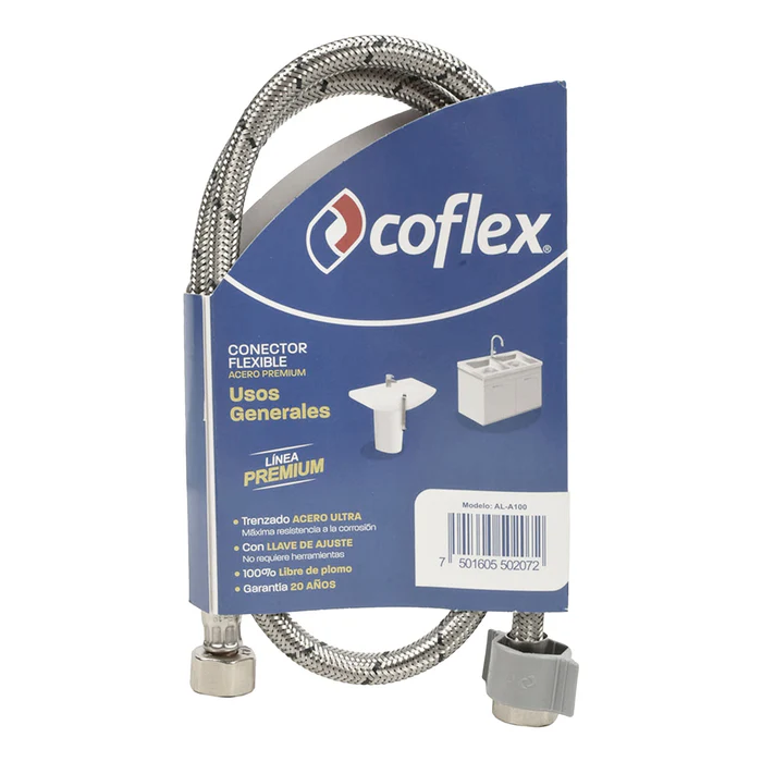 MANGUERA FREGADERO LARGO 100 CM 1/2 FIP X 1/2 FIP  MARCA COFLEX