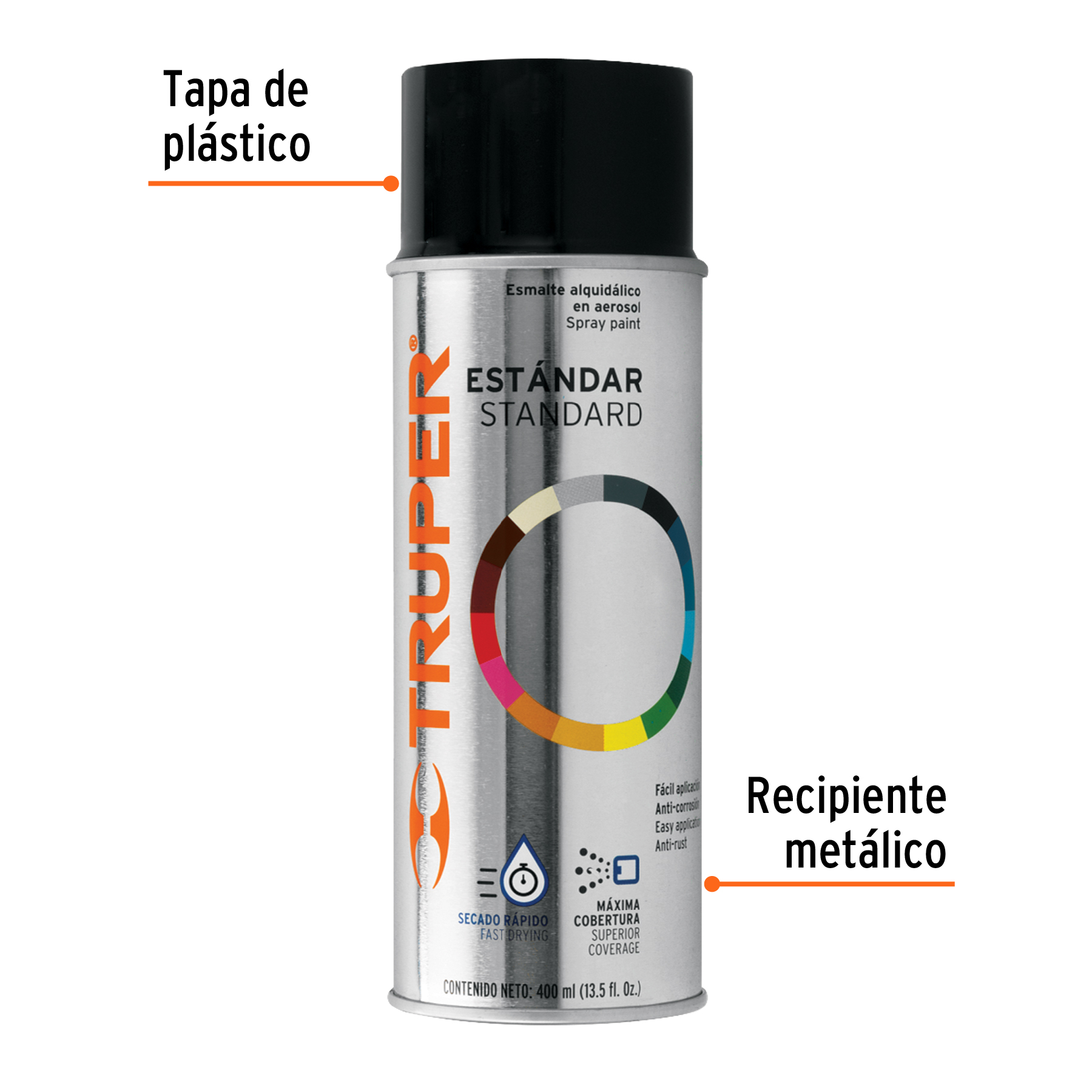 PINTURA EN AEROSOL NEGRO MATE MARCA TRUPER
