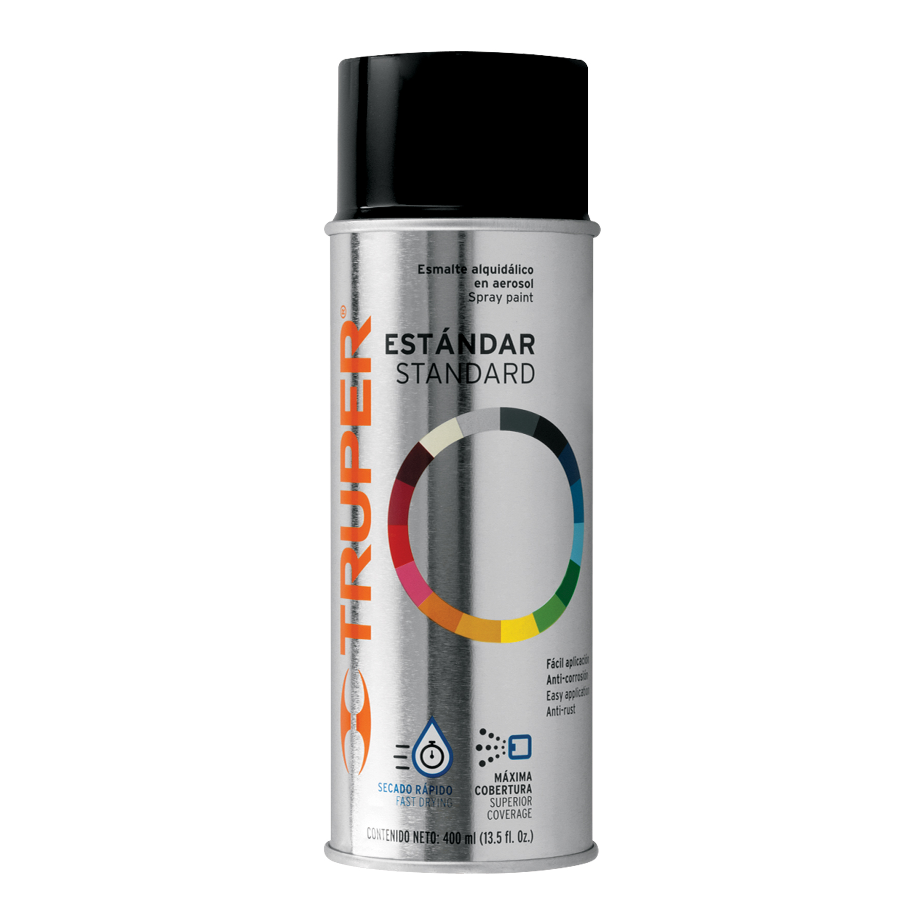 PINTURA EN AEROSOL NEGRO SATIN 400 ML MARCA TRUPER