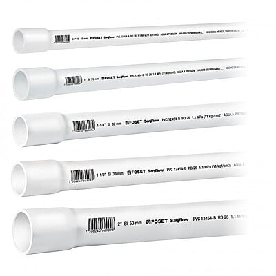 TUBO PVC HIDRAULICO RD26 1 1/4 X 3M DE LARGO MARCA FOSET
