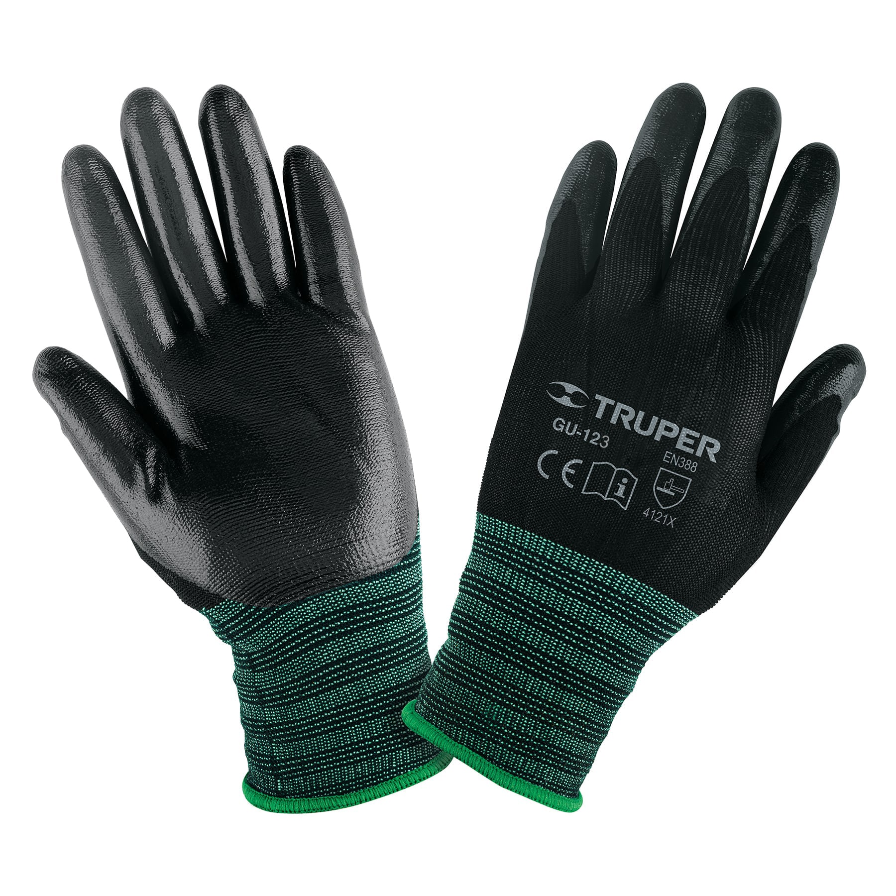 GUANTES DE NYLON RECUBIERTO DE NITRILO G PRETUL MARCA TRUPER