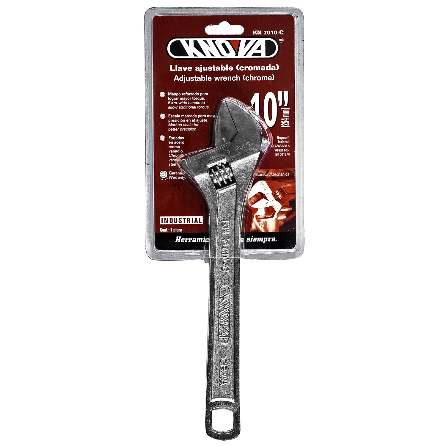 LLAVE AJUSTABLE (PERICO) CROMADO 12 K-NOVArn