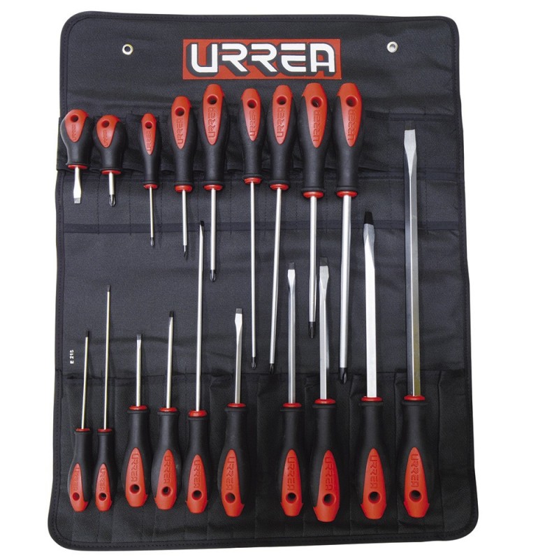 JUEGO 19 DESARMADORES BIMATERIALES MOD 8600E MARCA URREA