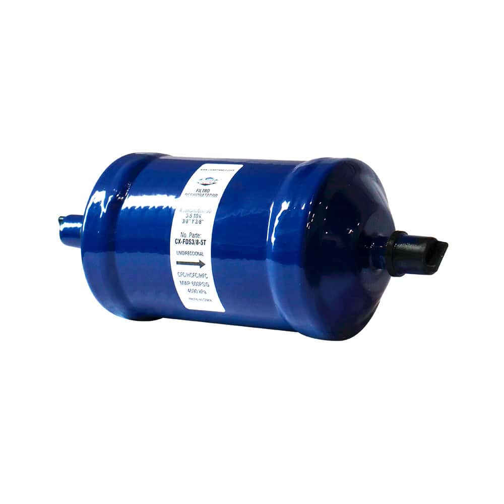 FILTRO DESHIDRATADOR SOLDABLE 3/8 Y 3/8 PARA AIRE ACONDICIONADO UNIDIRECCIONAL 3-5 TONrn
