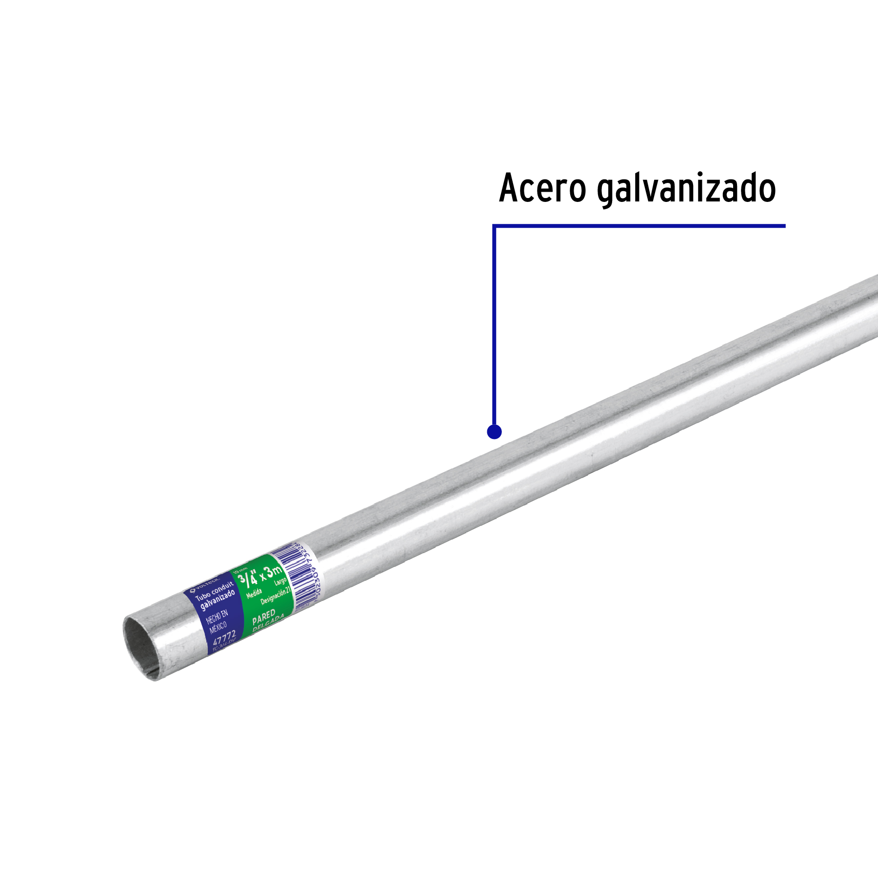 TUBO CONDUIT PARED DELGADA 3/4 3 MTS DE LARGO MARCA TRUPER