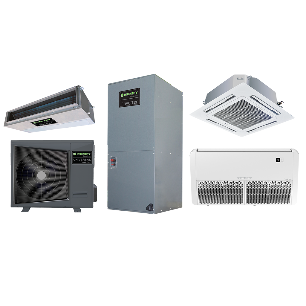 'SISTEMA DIVIDIDO UNIVERSAL INVERTERrnCON MANEJADORA DE 5 TONELADAS, FRIO CALOR, R-410A,rnVOLTAJE 220V-1F-60HZ, MARCA INTENSITY'rn