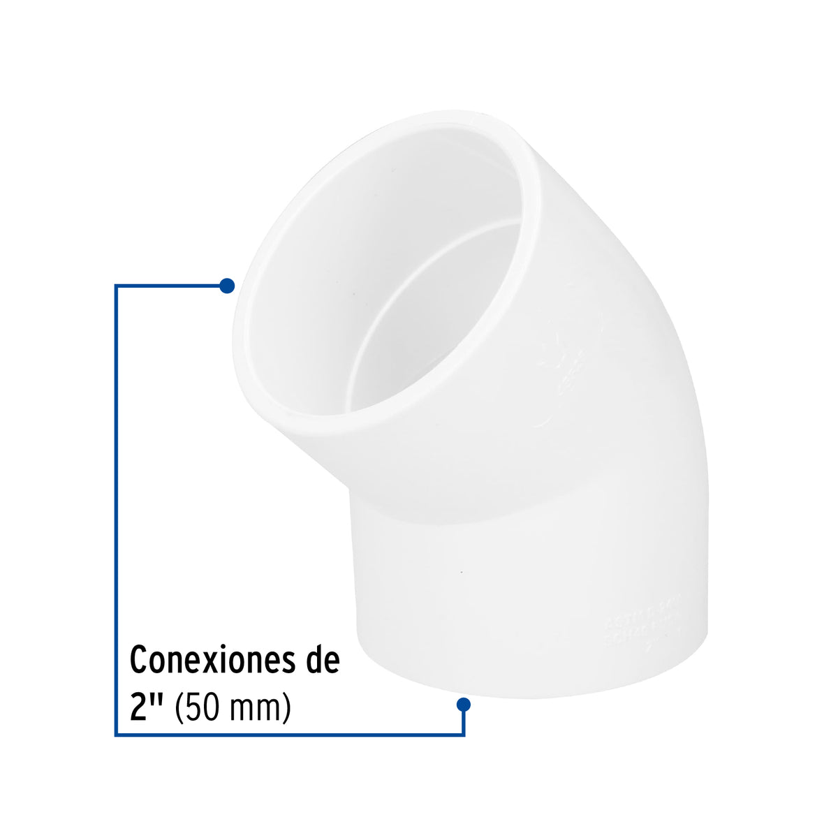 CODO 45 PVC SANITARIO 50MM MARCA FOSET