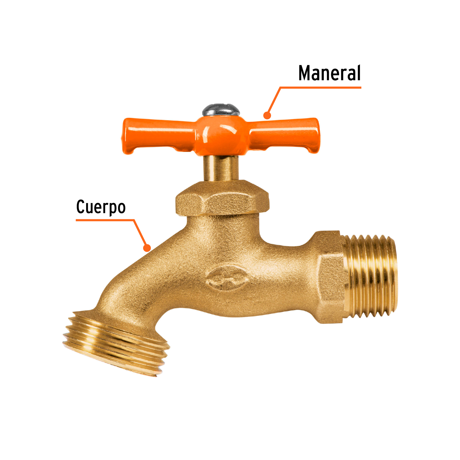 LLAVE DE JARDIN DE LATON DE 1/2 MARCA TRUPER