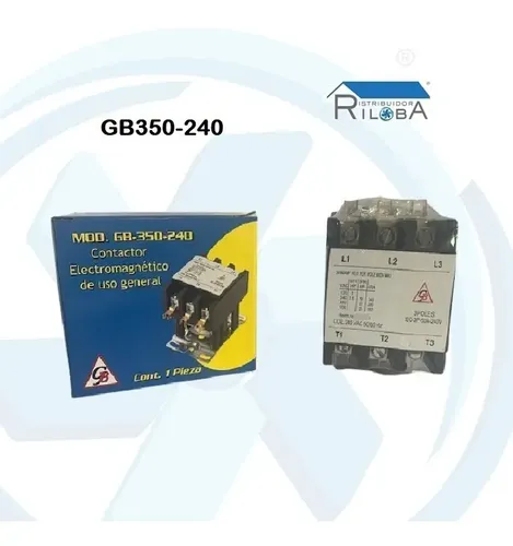 CONTACTOR 3 POLOS 5O AMP BOBINA 240V GB MARCA GB