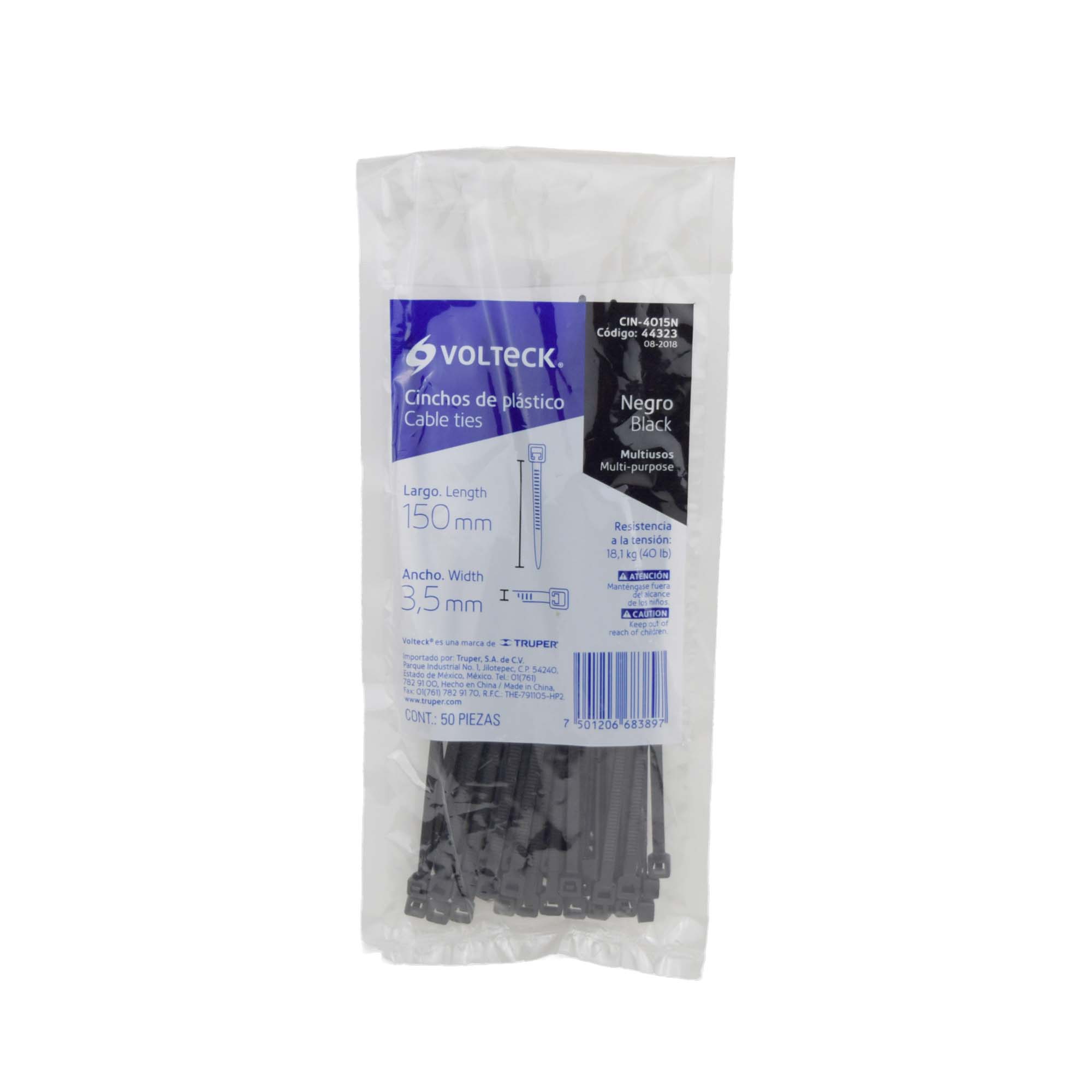 CINCHO DE PLASTICO 150 X 3.5MM  NEGRO MARCA  TRUPER
