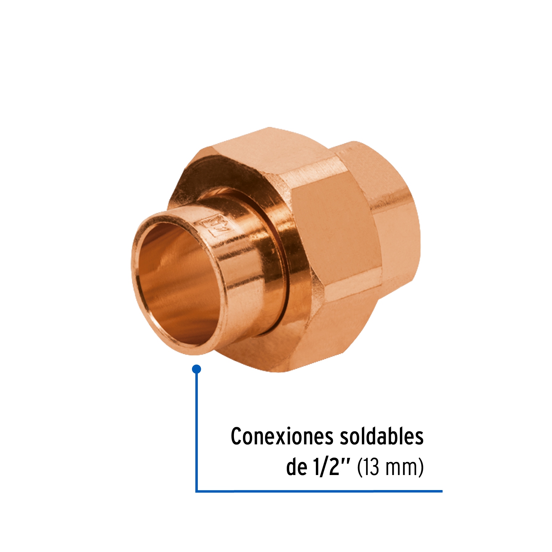 TUERCA UNION COBRE 1/2 MARCA TRUPER