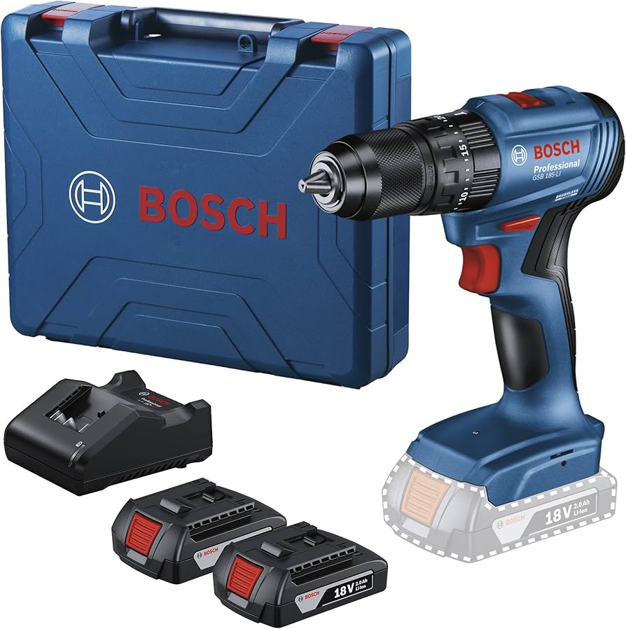BATERIA Y MALETIN COLOR AZUL GSB 185 MARCA BOSCHrn